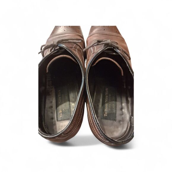 To Boot New York Adam Derrick Men's Size 11.5 Brown Leather Cap Toe Oxford Italy - Picture 7 of 9